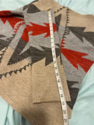 Lauren Ralph Lauren Wool Blend Sz:M Southwestern Aztec Beige Gray Red Sweater. thumbnail 5
