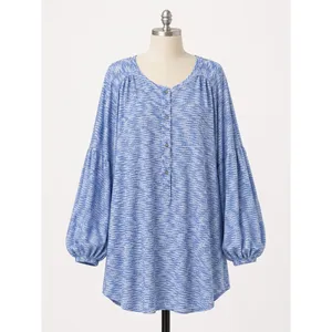 Intimately Free People Blooms‎ For You Sleep Shirt | Blue & White | M thumbnail 2