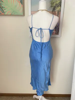 Djerf Avenue Dream Midi Dress in Sky Blue Size XXS thumbnail 11