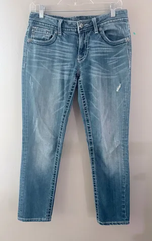 Miss Me Skinny Jeans Size 29 Medium Wash Embroidered Pockets JP6103S thumbnail 1