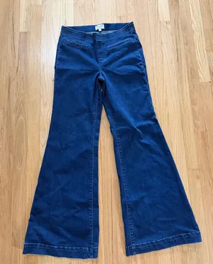 Anthropologie Pilcro High-Rise Pull on Retro Flare Jeans Sz 30 thumbnail 1