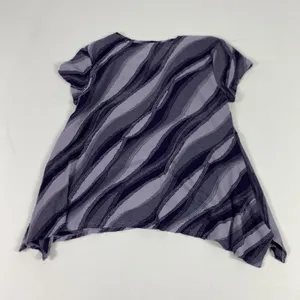 Simply Vera Vera Wang Shirt Womens Medium Purple Asymmetrical Hem Abstract‎ Top thumbnail 9