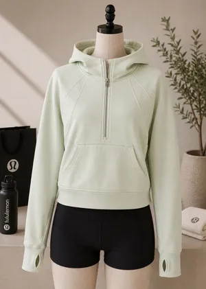 Lululemon Scuba Half Zip Hoodie Kohlrabi Green XS/S thumbnail 1