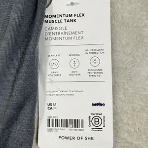 Athleta Momentum Flex Muscle Tank Gray Heather Sleeveless Training Top 860887 M thumbnail 3