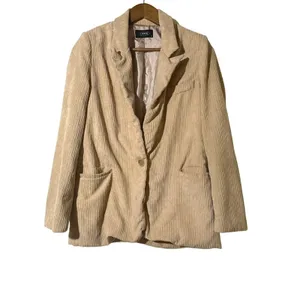 Cider Corduroy Blazer Beige One Button Lined Jacket Women’s Small thumbnail 2
