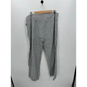 Michael Kors Black Striped Linen Wide Leg Pants Womens 16 Coastal‎ Resort thumbnail 2