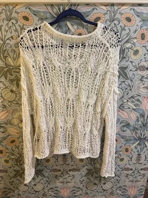 Crochet Sweater White thumbnail 2