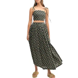 NEW Mable Floral Crop Top and Skirt Set Boho Cottagecore thumbnail 3