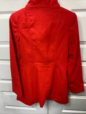 Old Navy Red Pea Coat Wool Blend XS Extra Small Winter Preppy Classic Outerwear thumbnail 4