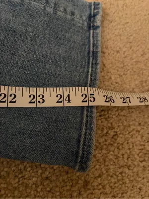 Mother denim the insider cropped a side of beans blue straight leg jeans sz 27 thumbnail 17