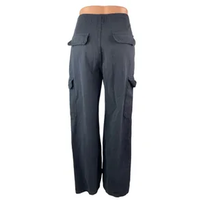 Zara Women's Black High Waisted Utility Straight Leg Y2k Trousers Pants Size 6 thumbnail 4