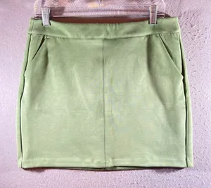 1095 | Vero Moda Faux Suede Mini Skirt‎ Sage Green Womens Large thumbnail 1