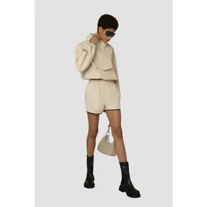 AMYLYNN Womens Darcie Hoodie Vegan Leather‎ Pocket Off White Sz Small thumbnail 6
