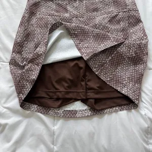 IZOD Golf Skirt Skort Womens 2 Brown White Geometric Activewear Quiet Luxury‎ thumbnail 2