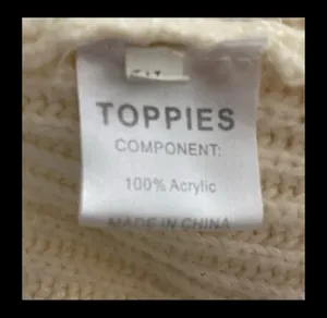 Toppies Cream Oversized sweater with zip-up collar - Size medium thumbnail 5