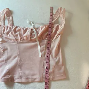 Garage Pink Corset Tank Top Women’s M Cowl Neck Ribbon Coquette Y2K thumbnail 6