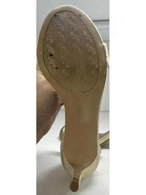 Kelly & Katie Gold Metallic Ankle Strap Stiletto Heels Size 6M thumbnail 7