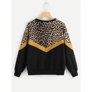 SheIn Color Block Leopard Panel Drop Shoulder Sweater 2XL thumbnail 12