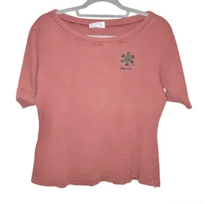 Sgt‎ leisure embroidered park city Utah snowflake Shirt burnt rust orange large thumbnail 1