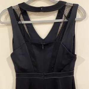 REISS Snares satin maxi dress size 0-Navy lace detail Minimalist Formal Classic thumbnail 6