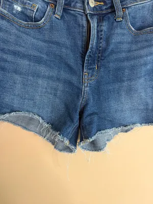 Old Navy Blue Distressed Denim Cutoff Shorts thumbnail 4