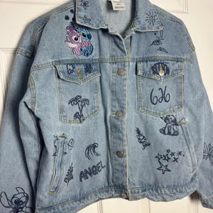 Disney Blue‎ Jean Jacket with Embroidered Designs thumbnail 4