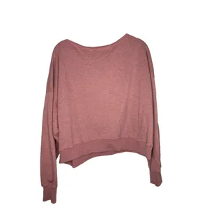 Hollister Scoop Neck Off Shoulder Cropped Sweatshirt Size Medium Pink Mauve Soft thumbnail 3
