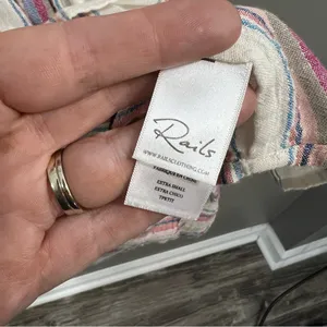 Rails Lucca Havana Stripe linen mini Dress size XS thumbnail 4
