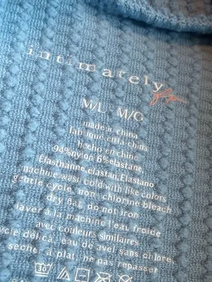 Intimately Free People Blue Henley Tank Top Stretchy Textured Fitted Medium NWT thumbnail 12