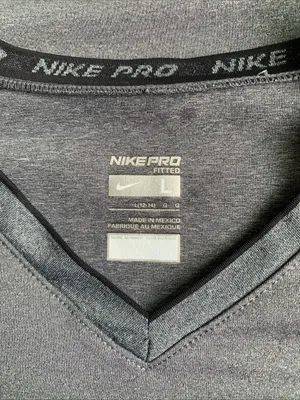 Nike Pro size Large fitted long sleeve gray compression shirt thumbnail 5
