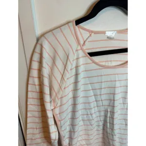 Lake Baby Pink Striped Pima Cotton Long Sleeve Pajama Top thumbnail 4