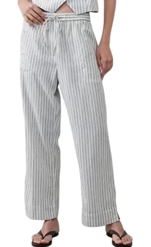 Banana Republic Linen Blend Straight Ankle Pants neutral casual comfy coastal thumbnail 1