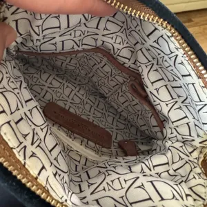 Danielle Nicole Brown Suede Foldover Clutch Bag‎ Black Trim Tassel Zip Boho thumbnail 7
