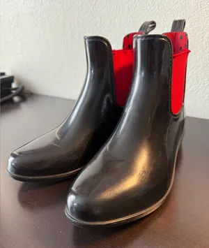 Lauren Ralph Lauren Black and Red Winter Rain Boots thumbnail 1