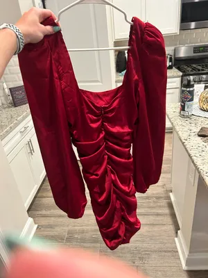 Oh Polly Red And Burgundy Dress thumbnail 5