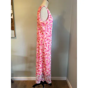 Pink Cherry Sleeveless Maxi midi 16 Fruit y2k dainty cottage festival cute boho thumbnail 3