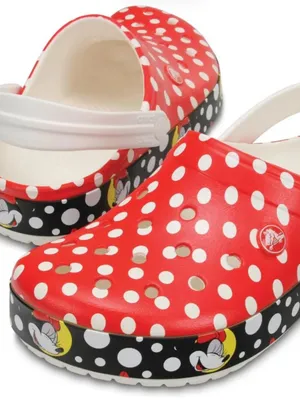 Crocs x-Disney crocband Minnie Mouse polka dot clogs women’s size 7 red white thumbnail 2