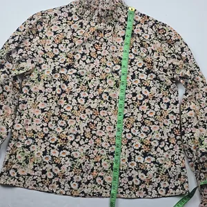 Sanctuary -665 NWT Kylie Smocked Top Long Sleeve Blouse Black Blush Floral‎ M thumbnail 6