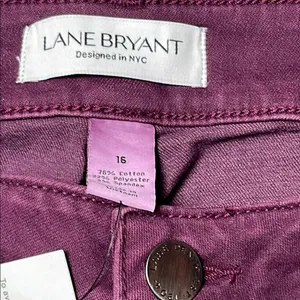 Lane Bryant Mid-Rise Essential Stretch Girlfriend Crop Purple Jeans thumbnail 3