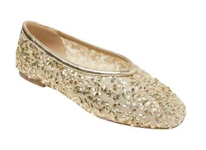 NWT A New Day Womens Sammie Shoes Sequin Ballet Flats 94685489 Gold Yellow 9M thumbnail 1
