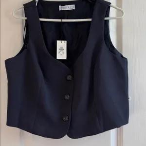 Paula Echevarria For Primark Slate Blue 3 Button Vest Nwts Size 8/10 Us Medium thumbnail 2