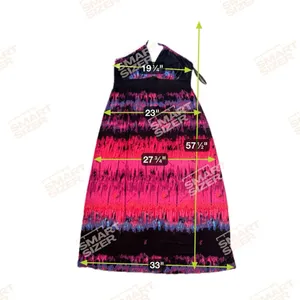 Baby Phat Womens Pink Black tie dye Sexy Flowy Maxi Halter Stretch 2X Dress #196 thumbnail 3