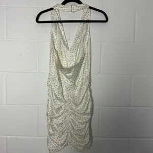 ZARA Polka Dot Halter Ruched Bodycon Mini Dress‎ Women Size M thumbnail 3