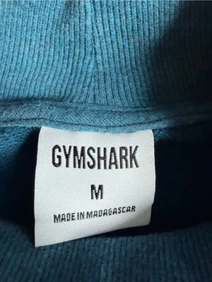 Gymshark Teal Blue Cropped Oversized Sweatshirt Pullover Women’s Medium thumbnail 3