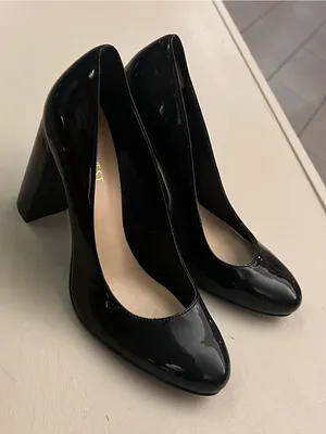 Nine West Classic Black Patent High Heel Pumps 7.5 M thumbnail 1