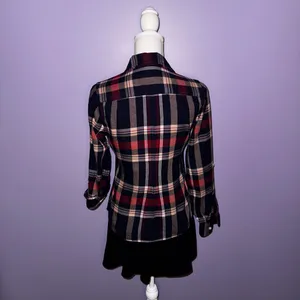 NEW Lucky Brand Navy Blue Plaid Button Up Shirt thumbnail 12