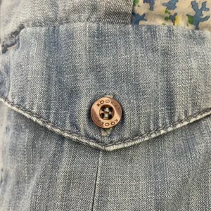 Kookai Chambray Patchwork Button Up Top Medium thumbnail 4