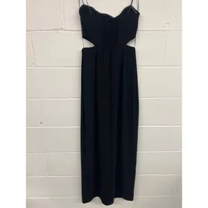 Amanda Uprichard Sz Medium M 6 8 Black Kloss Strapless Cut Out Slit Maxi Gown thumbnail 6