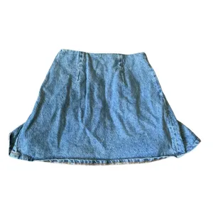 H&M Divided Pleated Mini Skirt Women 0 Blue Denim High Waisted Y2K Preppy thumbnail 3