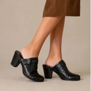 BOC Black Patent Leather Clog Mule Womens 9 Fall Casual Heels Boho Slip On thumbnail 1